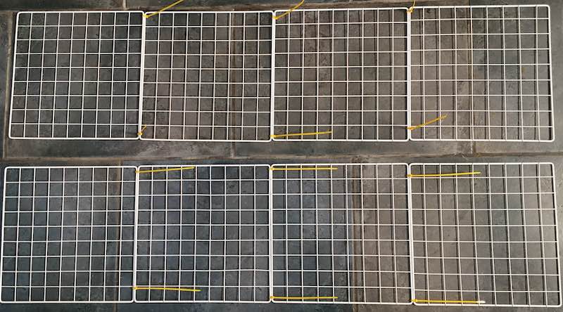 How to tie grids for C&C cage roof with cable ties